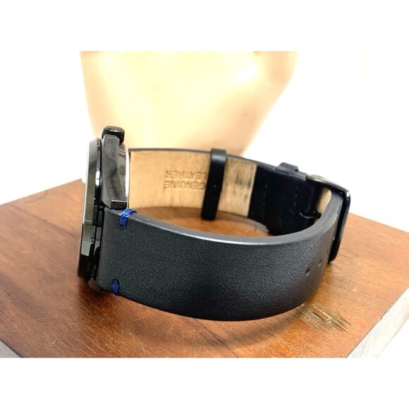 Caravelle by Bulova Men's Watch 45C118 Quartz Blue Dial Black Leather Band 40mm - Picture 9 of 14